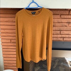 PRANA deep golden mustard color long sleeve tee
